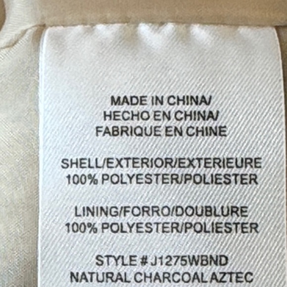 Thread & Supply Mojave Desert Aztec Ivory & Grey Sherpa Teddy Jacket Size M - Picture 10 of 15